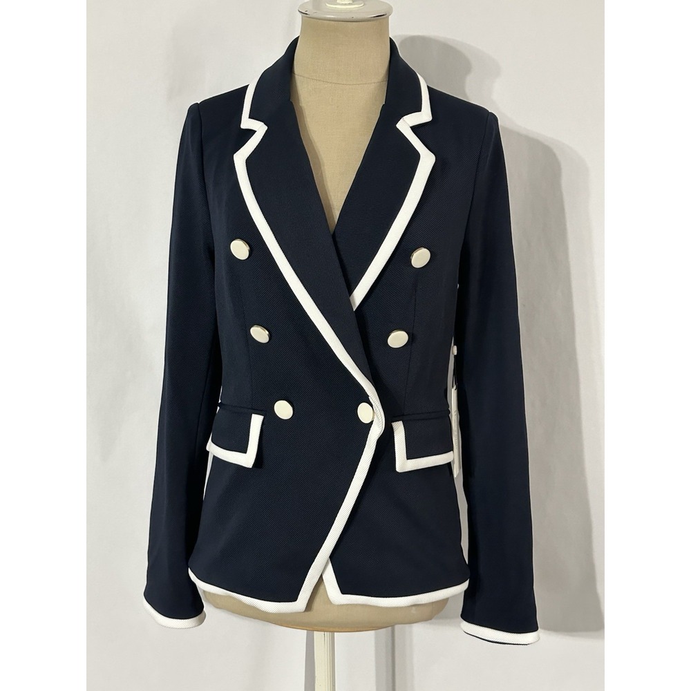 Haver & Blair Women's Navy Blue Double Breasted Blazer /Jacket Size XS